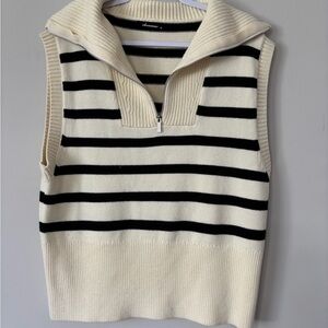 Striped Sleeveless Sweater Vest